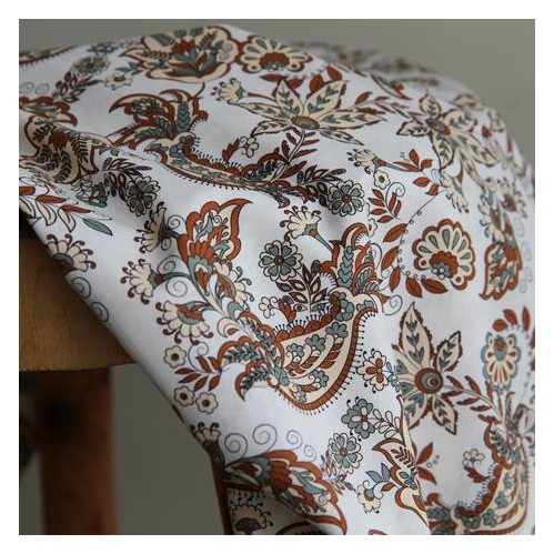 coton imprimé paysley - un chat sur un fil