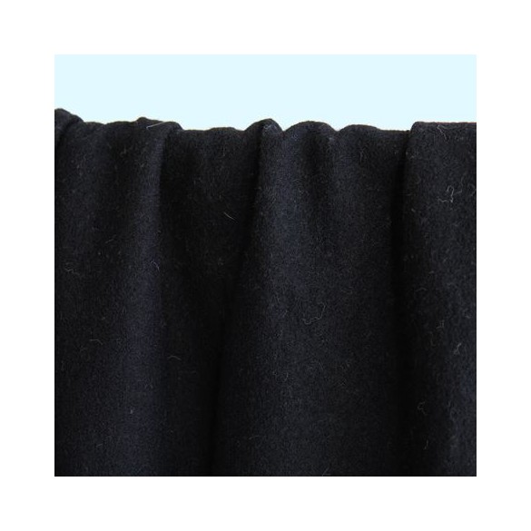 tissu en laine bouillie pure laine - noir