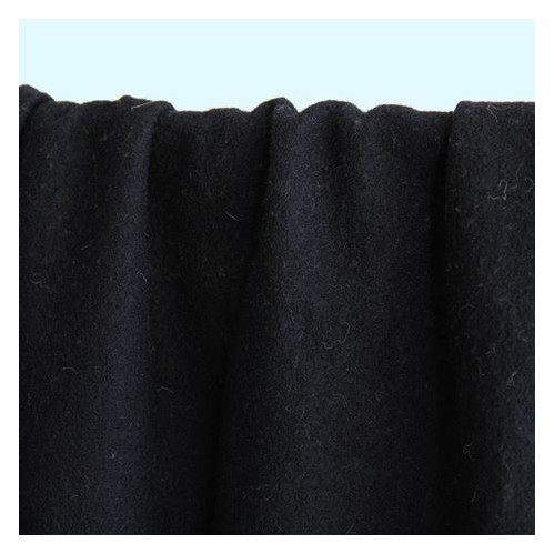 tissu en laine bouillie pure laine - noir