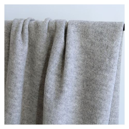 joli tissu en laine bouillie gris clair