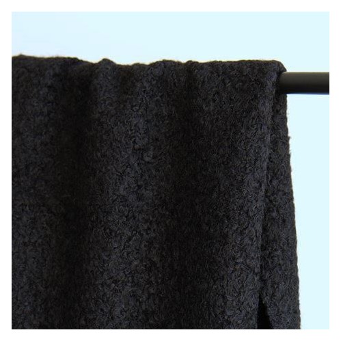 tissu bouclette lourd noir - un chat sur un fil