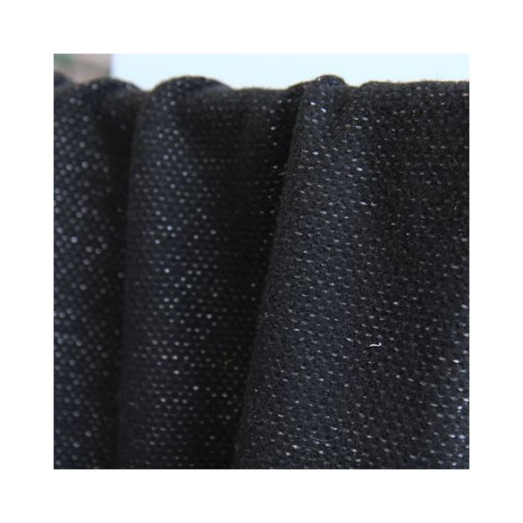 tissu lainage gris chiné et noir - un chat sur un fil