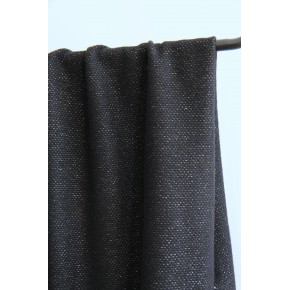 tissu en laine et polyester - noir chiné gris