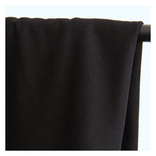 tissu laine melton noir - un chat sur un fil