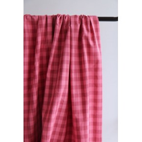 coton carreaux rose et bordeaux - un chat sur un fil