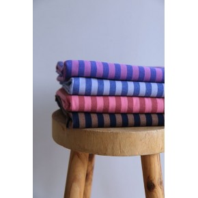 tissu rayé - rose et rose foncé