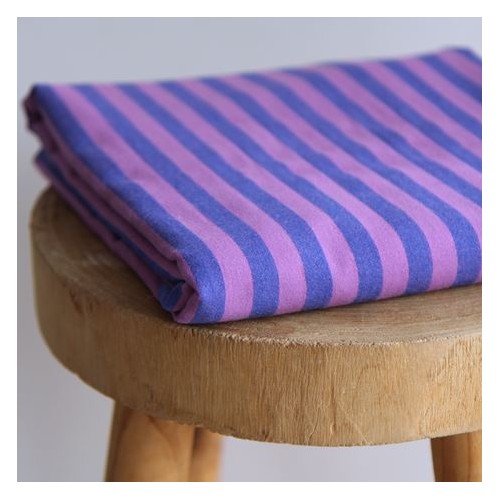 coton rayé violet et lavande - un chat sur un fil