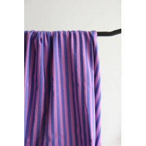 coton rayé mauve et bleu - un chat sur un fil