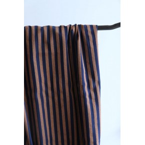 tissu coton rayé - un chat sur un fil