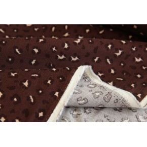 tissu en velours milleraies imprimé - écru et marron