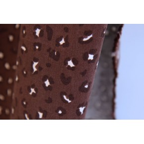 tissu en velours milleraies imprimé - écru et marron