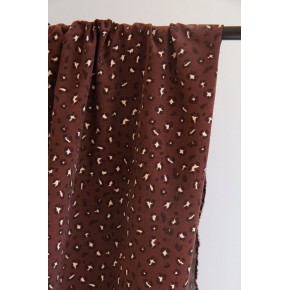 velours milleraies léopard - marron et écru