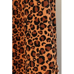 Tissu velours milleraies - léopard cognac