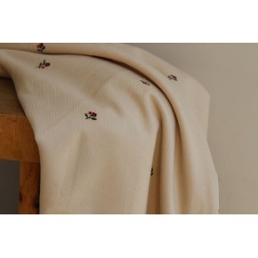 velours milleraies écru - petites fleurs