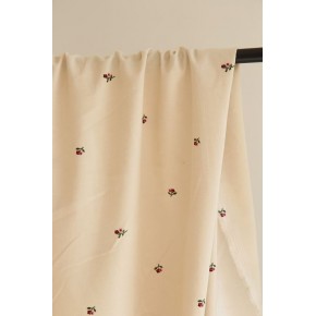 tissu en velours milleraies imprimé - un chat sur un fil