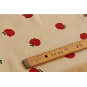 velours milleraies beige et rouge - pomme