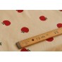 velours milleraies beige et rouge - pomme