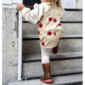 robe avec le tissu velours milleraies pommes - un chat sur un fil