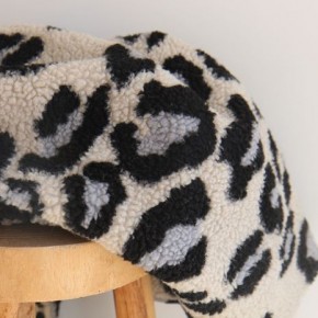 tissu sherpa maille bouclette - léopard