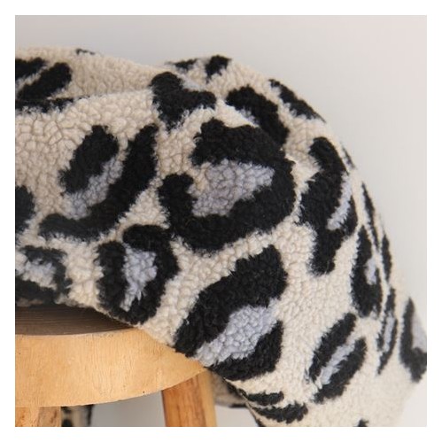 tissu sherpa maille bouclette - léopard