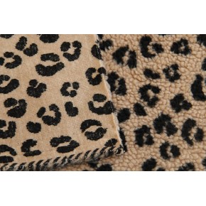tissu sherpa maille bouclette - léopard