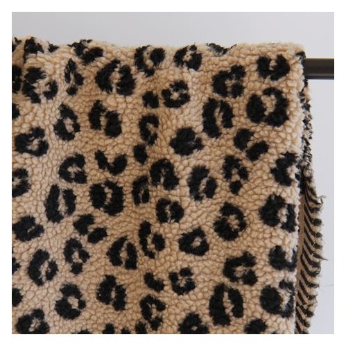tissu sherpa maille bouclette - léopard