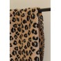 tissu sherpa maille bouclette - léopard camel et noir