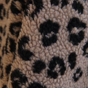 tissu sherpa maille bouclette - léopard