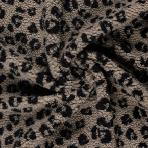 tissu sherpa maille bouclette - léopard