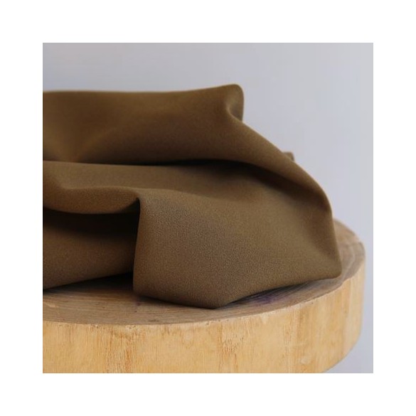 tissu crêpe polyester kaki - un chat sur un fil