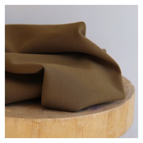 tissu crêpe polyester kaki - un chat sur un fil