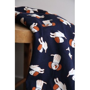 TISSU molleton MARINE CHIENS - un chat sur un fil