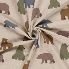 tissu sweat fin imprimé ours - un chat sur un fil