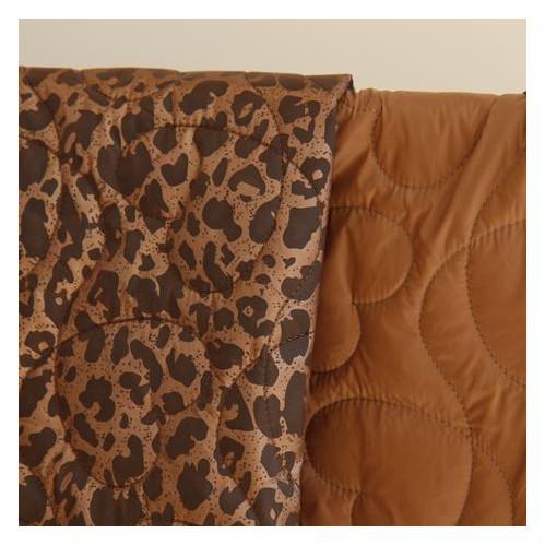 tissu matelassé cœurs - léopard marron