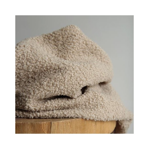 tissu bouclette sherpa - beige