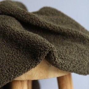 tissu bouclette sherpa - kaki