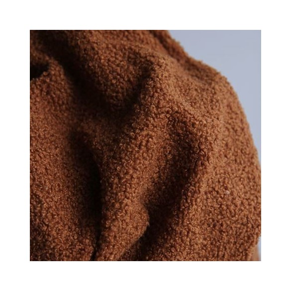 tissu bouclette sherpa - cognac