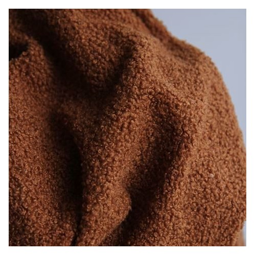 tissu bouclette sherpa - cognac