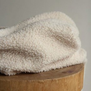 tissu bouclette sherpa - blanc cassé