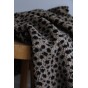 tissu sherpa maille bouclette - panthère taupe et noir