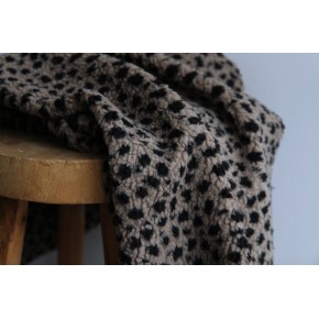 tissu sherpa - taupe et noir