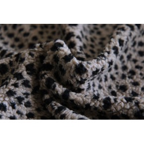 tissu sherpa - taupe et noir