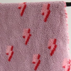 tissu sherpa maille - lilas