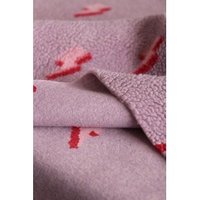 tissu sherpa - flash light lilas et rose