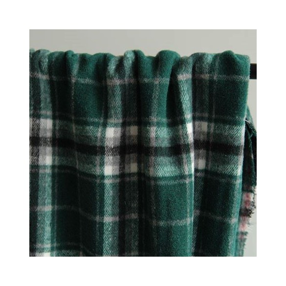 tissu à carreaux - lainage vert