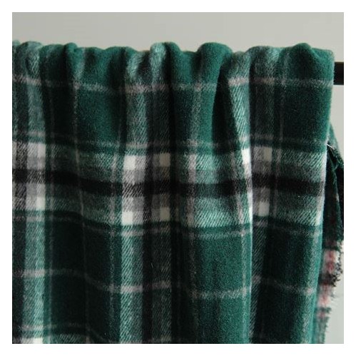 tissu à carreaux - lainage vert