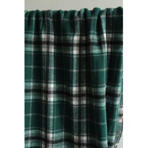 tissu lainage à carreaux - un chat sur un fil