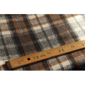 plaid à carreaux - marron écru et gris