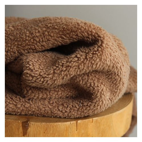 tissu sherpa praline - un chat sur un fil