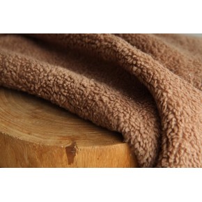 tissu doudou marron clair - un chat sur un fil